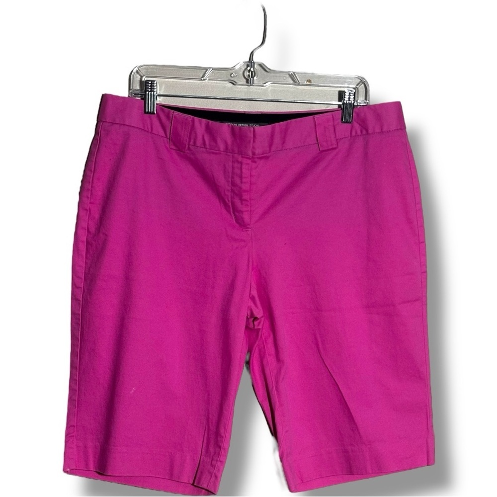 Express Design Studio Chic Bright Pink Soft Cotton Women's Bermuda Shorts - Picture 8 of 11